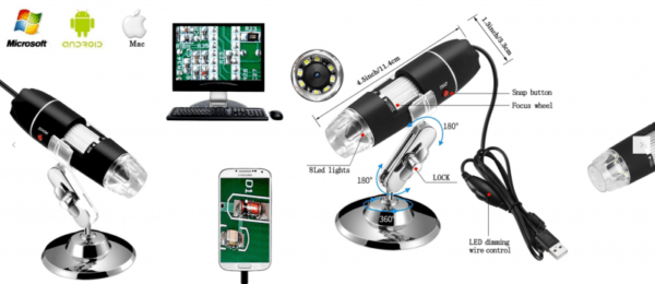 USB Microscope,1000x Zoom 8 LED USB 2.0 Digital Mini Microscope - Image 5