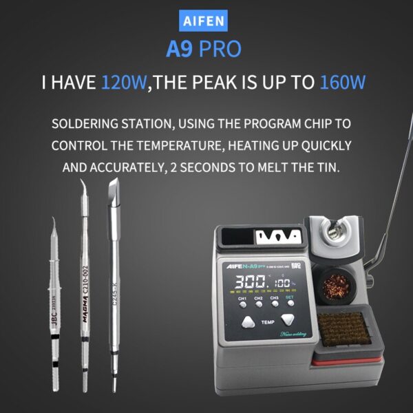 AIFEN A9 PRO Soldering Station Compati JBC Soldering Iron Tips C210/C245/C115 Handle Lead-free Electronic Welding Rework Station - Image 4