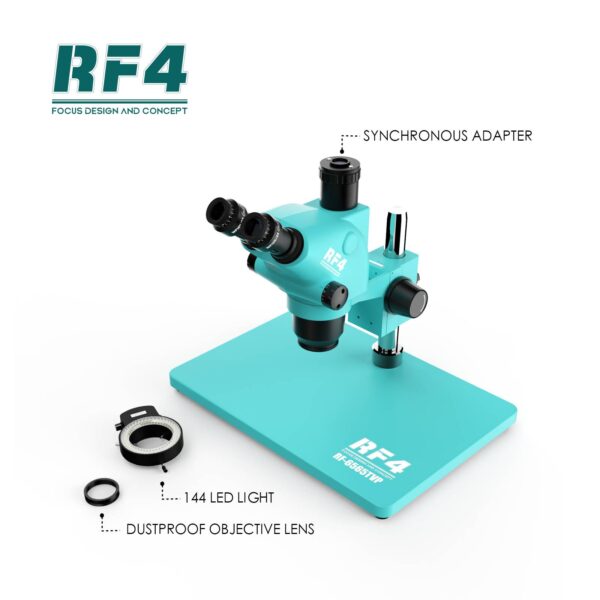 RF4 RF6565TV 6.5X to 65X Synchronous Zoom Stereo Microscope Trinocular