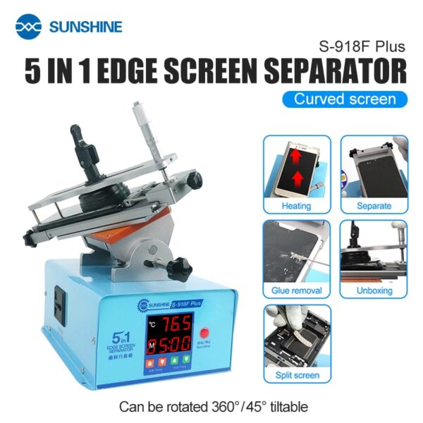 Sunshine S-918f Plus 360* Rotatable Curved Lcd Separator Machine + Frame Remover