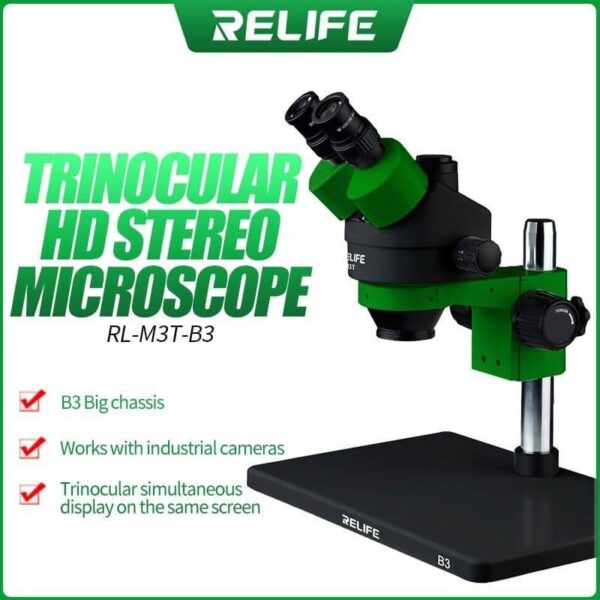 RELIFE RL-M3T-B3 0.7x-4.5x Trinocular HD Stereo Microscope