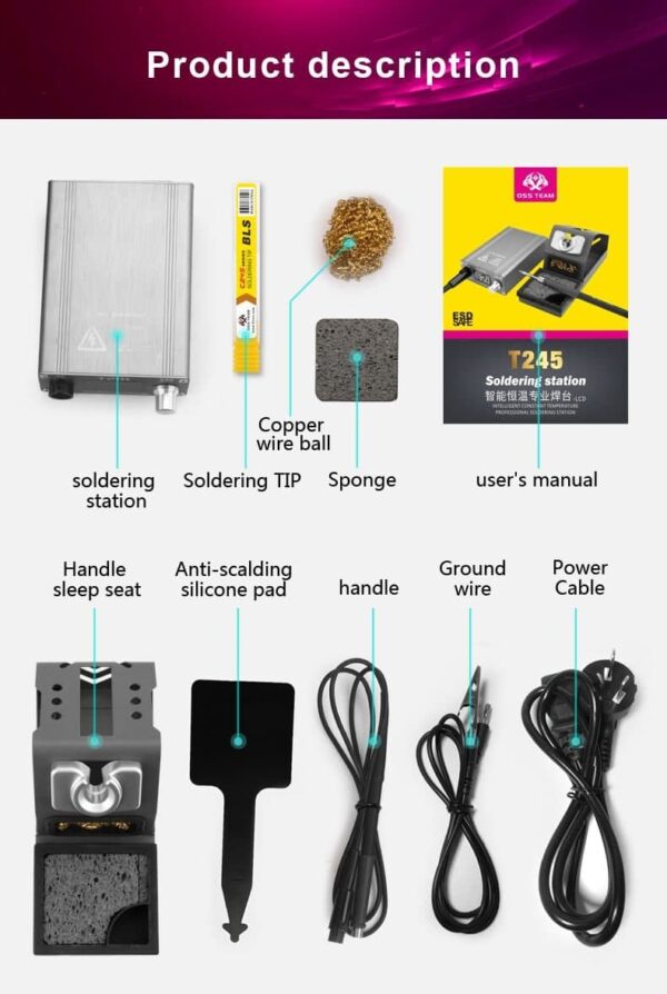 OSS T245 Temperature Controller Digital Soldering Station - Image 2